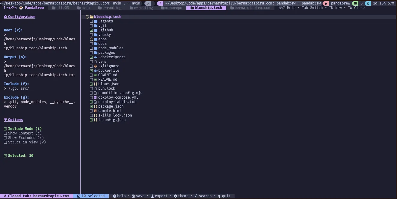 PandaBrew TUI Interface
